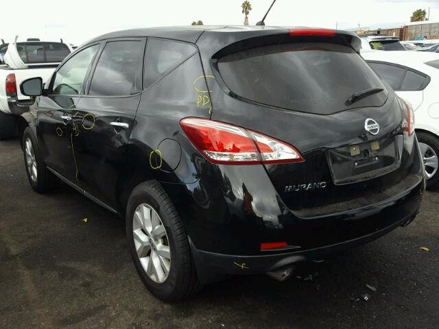 JN8AZ1MU7CW113298 - 2012 NISSAN MURANO S BLACK photo 3