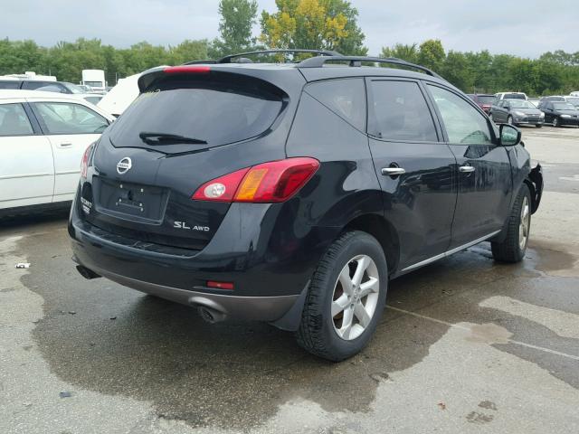 JN8AZ18W39W141989 - 2009 NISSAN MURANO S BLACK photo 4