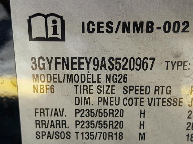 3GYFNEEY9AS520967 - 2010 CADILLAC SRX PERFOR 黑色 照片 10