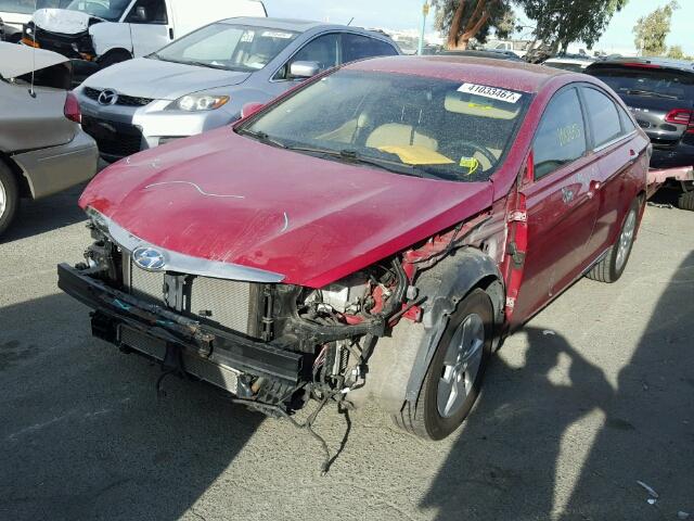 KMHEC4A40BA001616 - 2011 HYUNDAI SONATA HYB RED photo 2