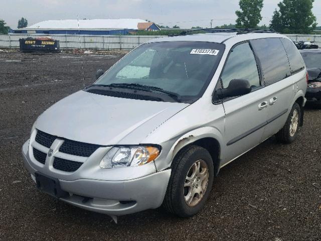 1D4GP45R44B505240 - 2004 DODGE CARAVAN SX SILVER photo 2