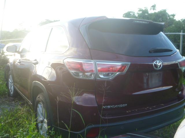 5TDZARFH4ES005812 - 2014 TOYOTA HIGHLANDER MAROON photo 3