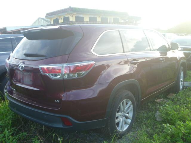 5TDZARFH4ES005812 - 2014 TOYOTA HIGHLANDER MAROON photo 4