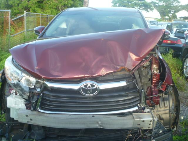 5TDZARFH4ES005812 - 2014 TOYOTA HIGHLANDER MAROON photo 7