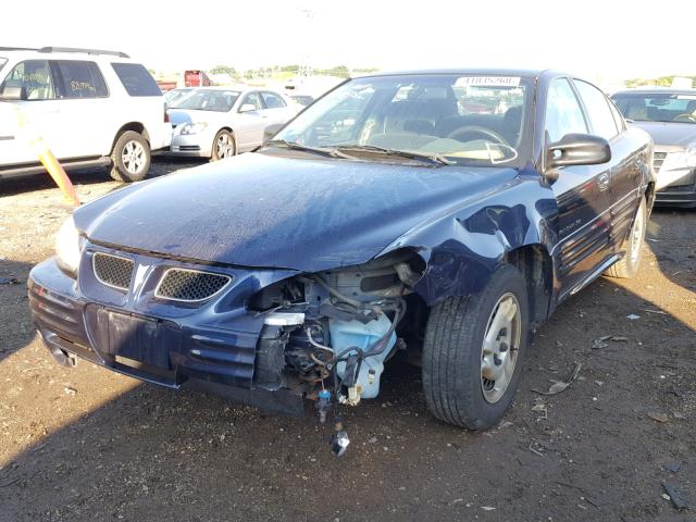 1G2NE52T71M606616 - 2001 PONTIAC GRAND AM S BLUE photo 2