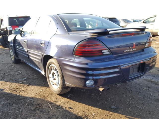 1G2NE52T71M606616 - 2001 PONTIAC GRAND AM S BLUE photo 3