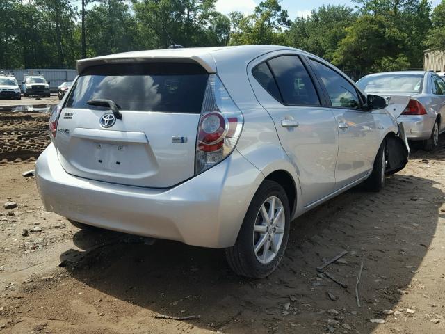 JTDKDTB38E1080655 - 2014 TOYOTA PRIUS C SILVER photo 4