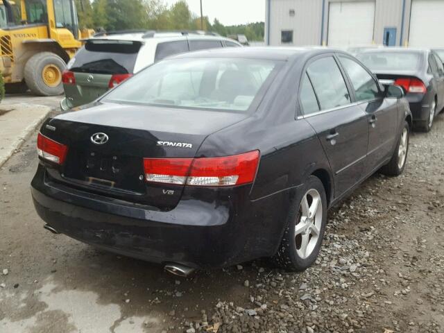 5NPEU46F96H131789 - 2006 HYUNDAI SONATA GLS BLACK photo 4