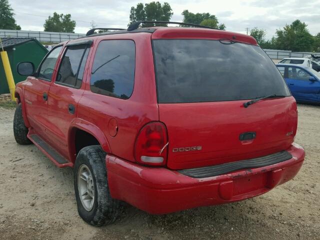 1B4HS28Z6YF185236 - 2000 DODGE DURANGO RED photo 3