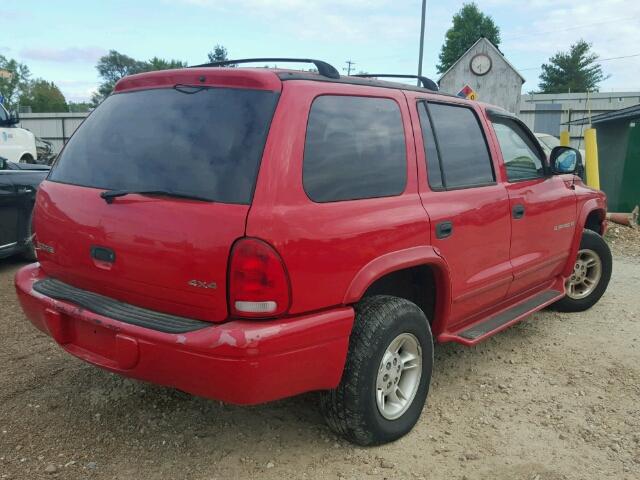 1B4HS28Z6YF185236 - 2000 DODGE DURANGO RED photo 4