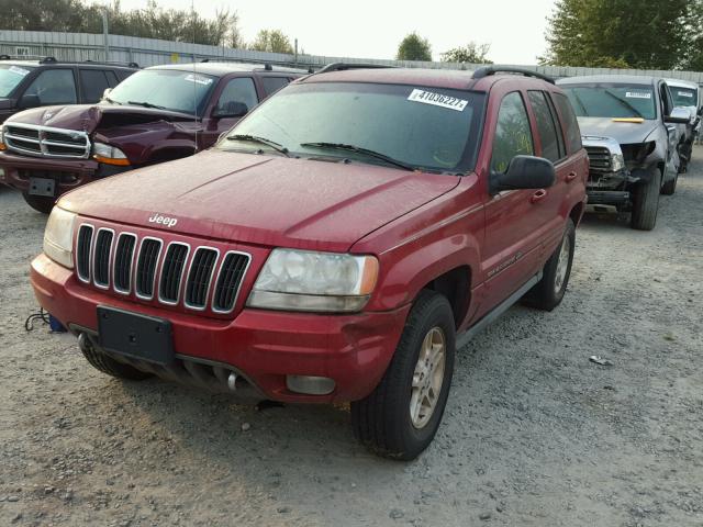 1J8GW68J32C108393 - 2002 JEEP GRAND CHER RED photo 2