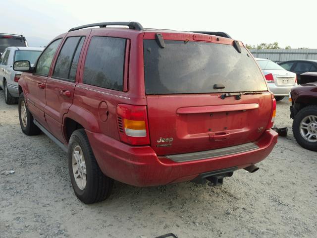 1J8GW68J32C108393 - 2002 JEEP GRAND CHER RED photo 3