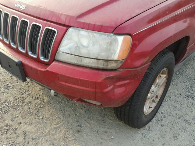 1J8GW68J32C108393 - 2002 JEEP GRAND CHER RED photo 9