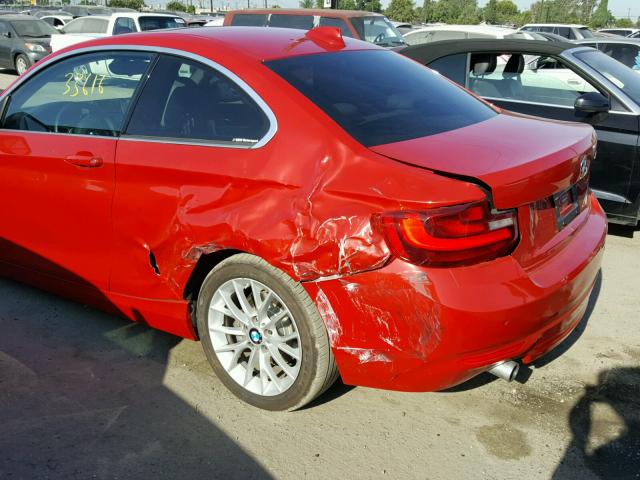 WBA1F5C5XFV257053 - 2015 BMW 228 I RED photo 9