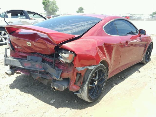 KMHHN65F55U175229 - 2005 HYUNDAI TIBURON GT RED photo 4