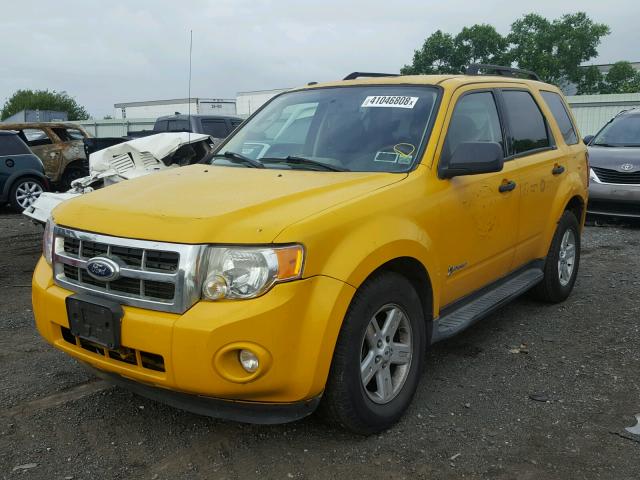 1FMCU49309KC15655 - 2009 FORD ESCAPE HYB YELLOW photo 2
