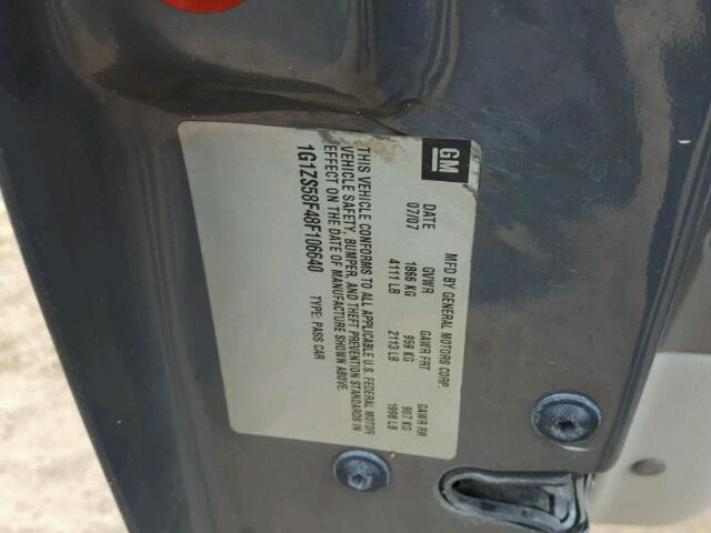 1G1ZS58F48F106640 - 2008 CHEVROLET MALIBU ნაცრისფერი ფოტო 10