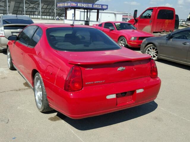 2G1WM15K469302574 - 2006 CHEVROLET MONTE CARL RED photo 3