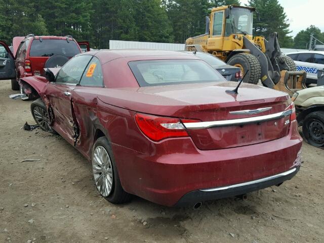 1C3BCBFG0DN654476 - 2013 CHRYSLER 200 LIMITE RED photo 3