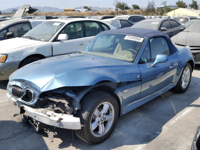 4USCN334X2LM06782 - 2002 BMW Z3 2.5 BLUE photo 2