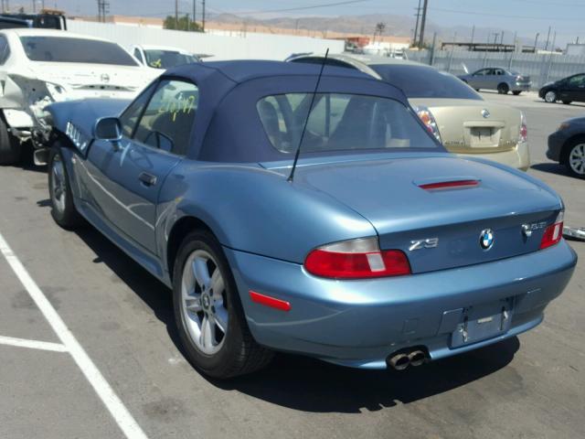 4USCN334X2LM06782 - 2002 BMW Z3 2.5 BLUE photo 3