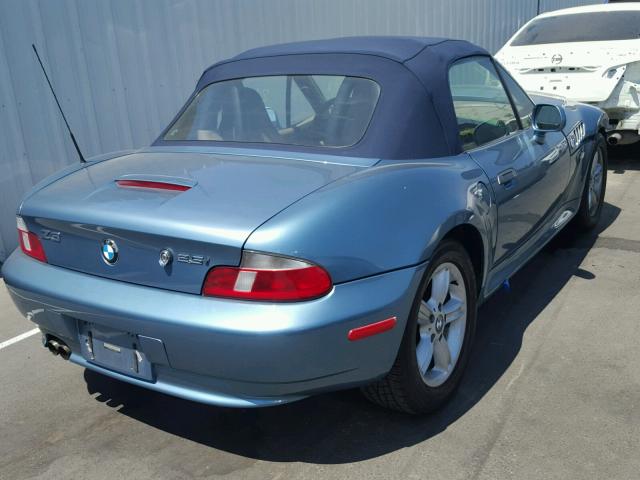 4USCN334X2LM06782 - 2002 BMW Z3 2.5 BLUE photo 4