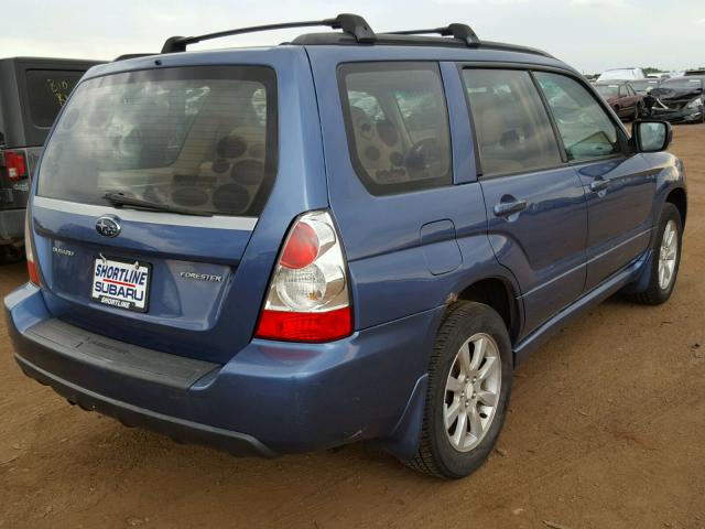 JF1SG65697H726204 - 2007 SUBARU FORESTER 2 BLUE photo 4