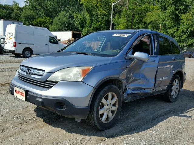 5J6RE38709L035297 - 2009 HONDA CR-V EXL BLUE photo 2