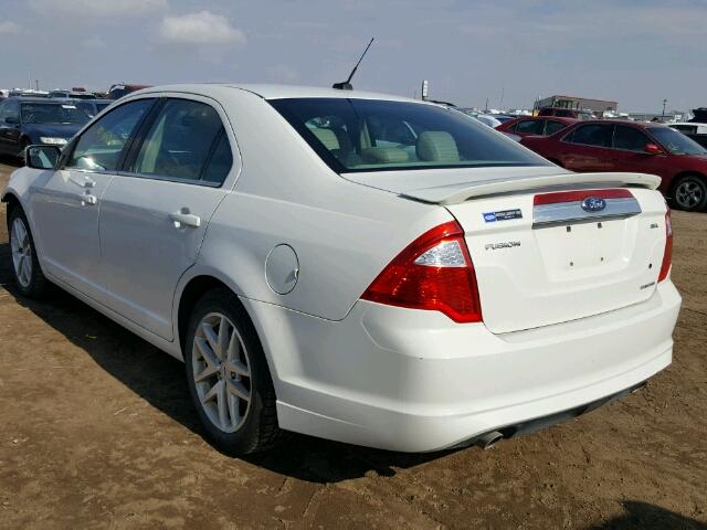 3FAHP0JGXCR259485 - 2012 FORD FUSION SEL WHITE photo 3