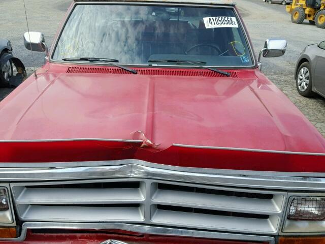 1B7GE16Y5LS706019 - 1990 DODGE D-SERIES D RED photo 7