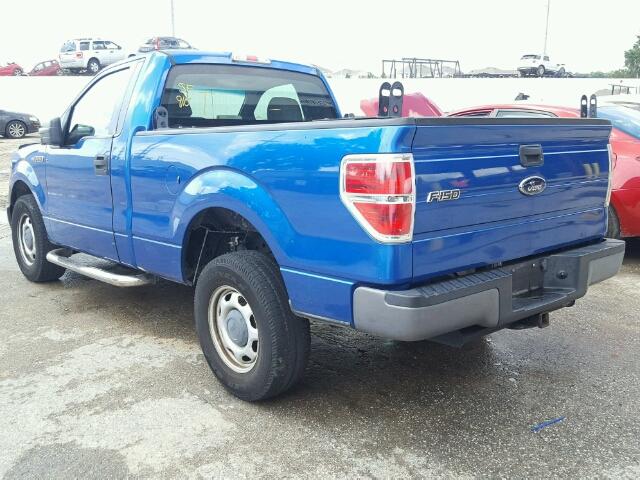 1FTMF1CWXAFD84521 - 2010 FORD F150 BLUE photo 3