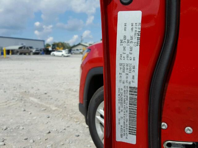 3C4NJCAB9HT659777 - 2017 JEEP COMPASS SP RED photo 10