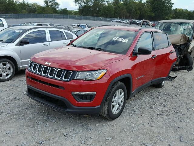 3C4NJCAB9HT659777 - 2017 JEEP COMPASS SP RED photo 2