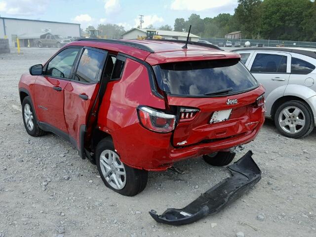 3C4NJCAB9HT659777 - 2017 JEEP COMPASS SP RED photo 3