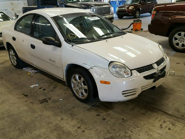 1B3ES26C24D564357 - 2004 DODGE NEON BASE WHITE photo 1