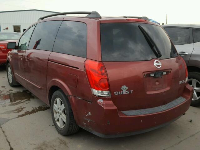 5N1BV28UX4N305832 - 2004 NISSAN QUEST S RED photo 3