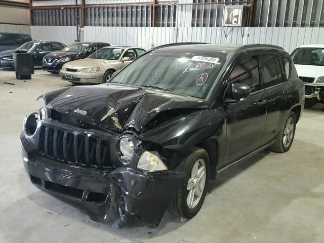 1J8FF47W07D585684 - 2007 JEEP COMPASS BLACK photo 2