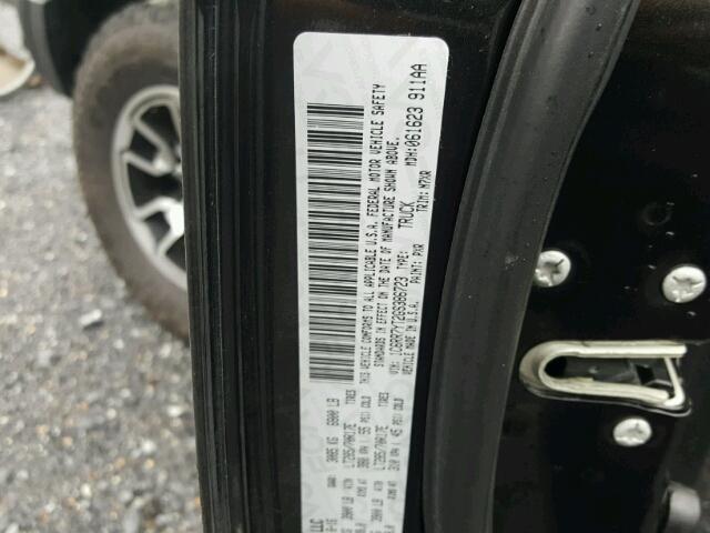 1C6RR7YT2GS386723 - 2016 RAM 1500 REBEL შავი ფოტო 10