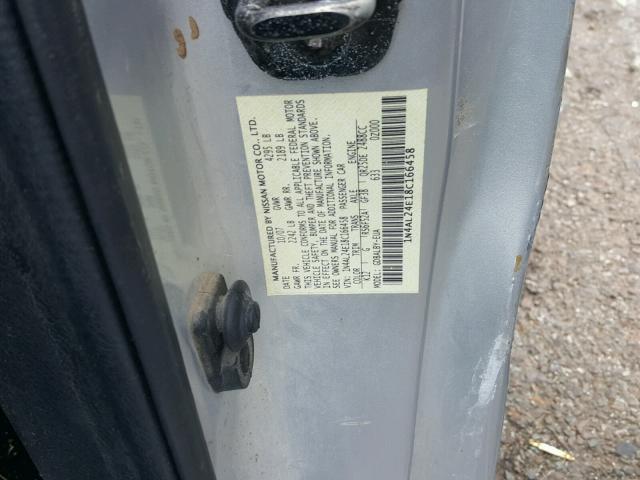 1N4AL24E18C166458 - 2008 NISSAN ALTIMA 2.5 GRAY photo 10