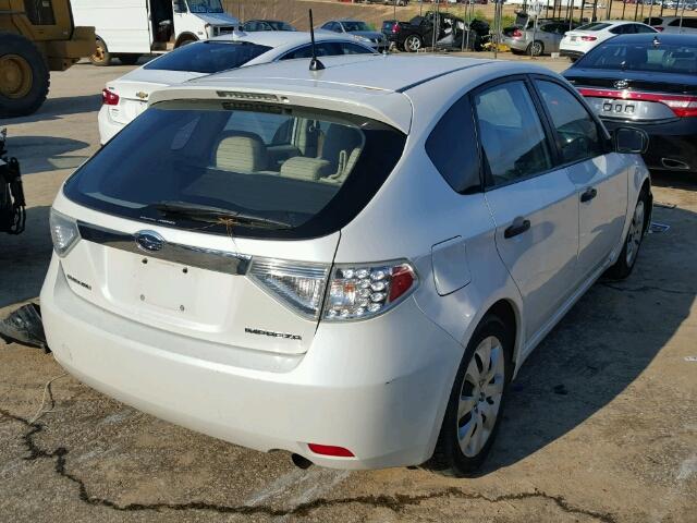 JF1GH61618H820734 - 2008 SUBARU IMPREZA WHITE photo 4