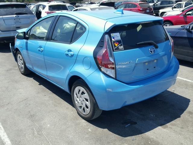 JTDKDTB34G1119101 - 2016 TOYOTA PRIUS C BLUE photo 3