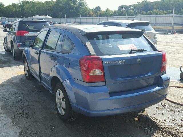 1B3HB28B07D280022 - 2007 DODGE CALIBER BLUE photo 3