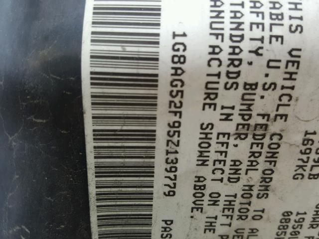 1G8AG52F95Z139779 - 2005 SATURN ION LEVEL SILVER photo 10