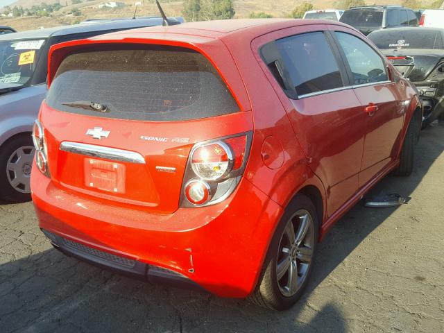 1G1JH6SB4D4209182 - 2013 CHEVROLET SONIC RS RED photo 4