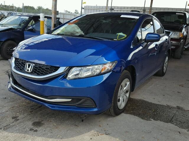 19XFB2F5XFE071919 - 2015 HONDA CIVIC LX BLUE photo 2