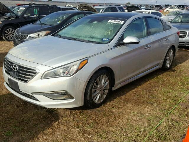 5NPE34AF2FH036484 - 2015 HYUNDAI SONATA SPO SILVER photo 2