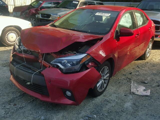 2T1BURHE1EC118542 - 2014 TOYOTA COROLLA L RED photo 2