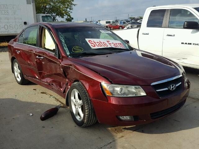 5NPEU46FX7H205559 - 2007 HYUNDAI SONATA MAROON photo 1