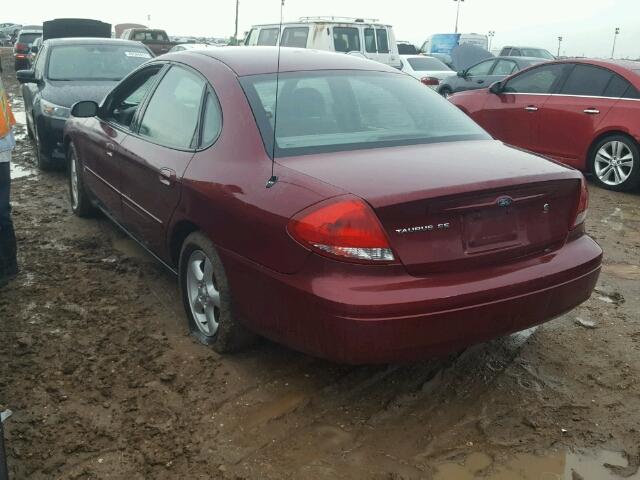 1FAFP53U67A117822 - 2007 FORD TAURUS MAROON photo 3