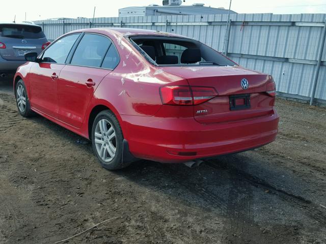 3VW2K7AJ1FM250322 - 2015 VOLKSWAGEN JETTA BASE 红色 照片 3